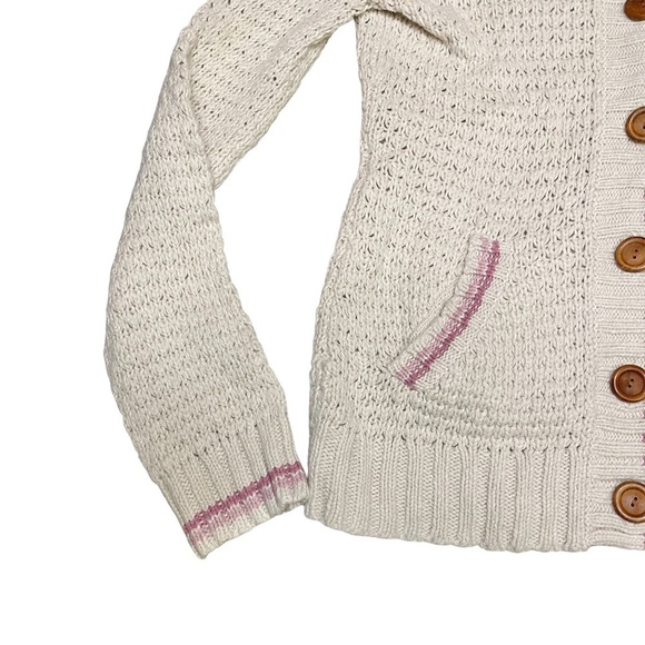 Vintage Fossil Cream Knitted Button Up Cardigan Sweater - Picture 3 of 6